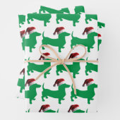 Dachshund met Pet voor de kerstman Inpakpapier Vel (In situ)