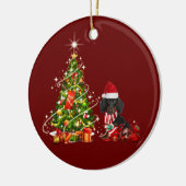 dachshund met Petten kerst Keramisch Ornament (Links)