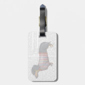 Dachshund met poly Sweater Bagagelabel (Achterkant verticaal)