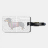 Dachshund met poly Sweater Bagagelabel (Achterkant horizontaal)