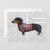 Dachshund met poly Sweater Briefkaart (Voorkant / Achterkant)