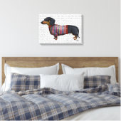 Dachshund met poly Sweater Canvas Afdruk (Insitu (Slaapkamer))