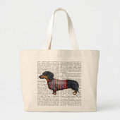 Dachshund met poly Sweater Grote Tote Bag (Voorkant)