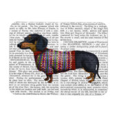 Dachshund met poly Sweater Magneet (Horizontaal)