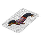 Dachshund met poly Sweater Magneet (Linkerzijde)