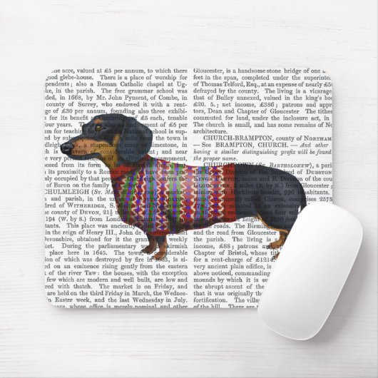 Dachshund met poly Sweater Muismat (Met muis)