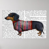 Dachshund met poly Sweater Poster (Voorkant)