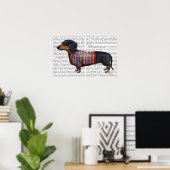 Dachshund met poly Sweater Poster (Thuiskantoor)