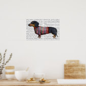 Dachshund met poly Sweater Poster (Keuken)