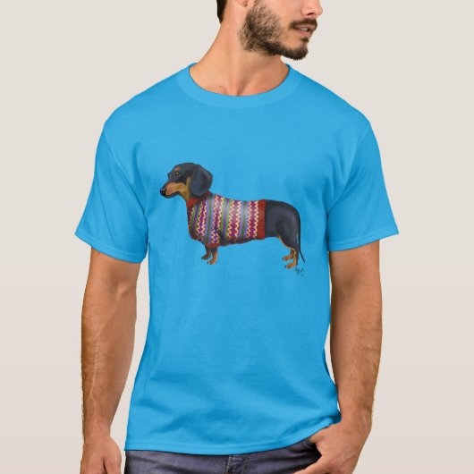 Dachshund met poly Sweater T-shirt (Voorkant)