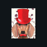Dachshund met Red Top Hat Canvas Afdruk<br><div class="desc">Kinderen</div>