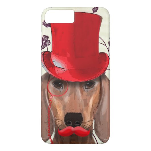 Dachshund met Red Top Hat Case-Mate iPhone Case (Achterkant)