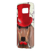 Dachshund met Red Top Hat Case-Mate Samsung Galaxy Hoesje (Achterkant Links)