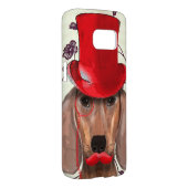 Dachshund met Red Top Hat Case-Mate Samsung Galaxy Hoesje (Back/Rechts)