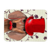 Dachshund met Red Top Hat Magneet (Horizontaal)