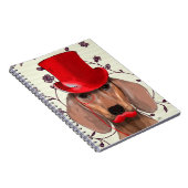 Dachshund met Red Top Hat Notitieboek (Rechterzijde)
