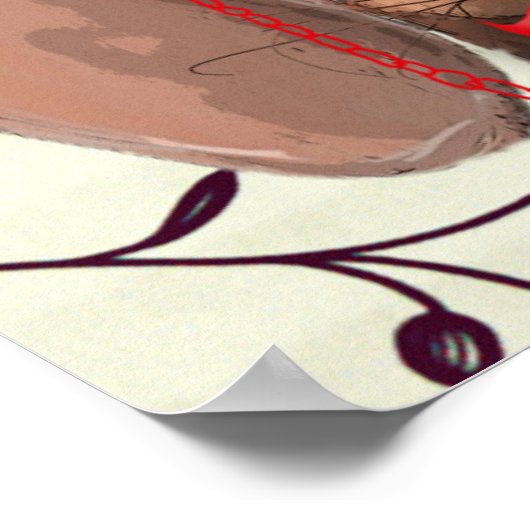 Dachshund met Red Top Hat Poster (Hoek)