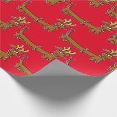 Dachshund met Reindeer Antlers voor Kerstmis Cadeaupapier (Hoek)