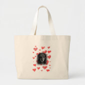 Dachshund met rode harten grote tote bag (Voorkant)