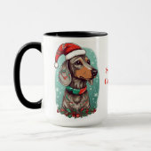 Dachshund met Santa Hat Mok, Dachshund Lover Mok (Links)
