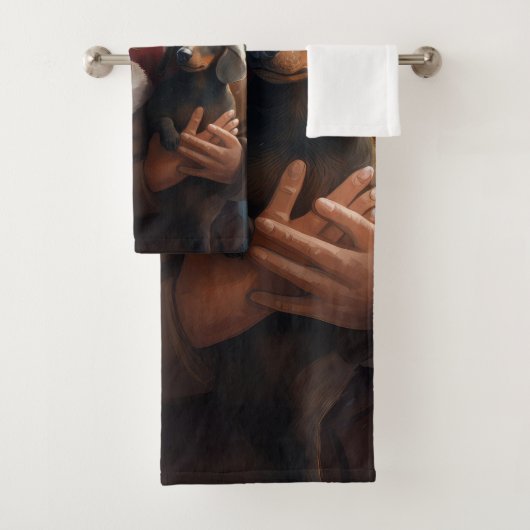 Dachshund met sinterklaas feestelijke kerst bad handdoek (Insitu)