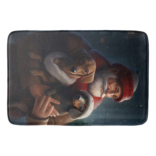 Dachshund met sinterklaas feestelijke kerst badmat (Voorkant)