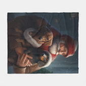 Dachshund met sinterklaas feestelijke kerst fleece deken (Voorkant (Horizontaal))