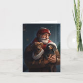 Dachshund met sinterklaas feestelijke kerst kaart (Voorkant)