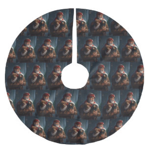 Dachshund met sinterklaas feestelijke kerst kerstboom rok