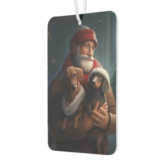 Dachshund met sinterklaas feestelijke kerst luchtverfrisser (Links)