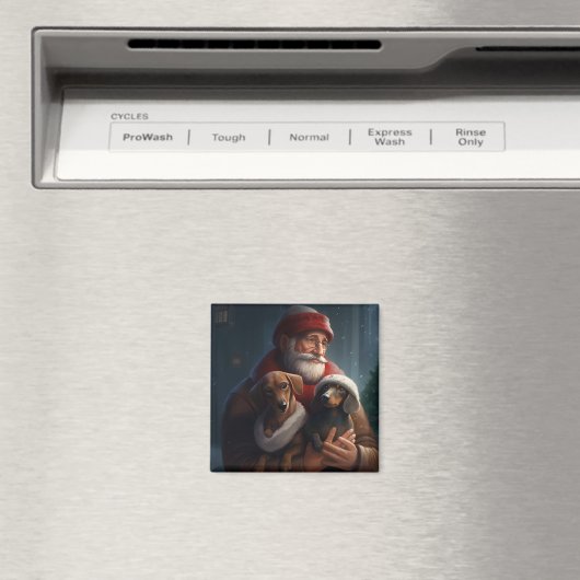 Dachshund met sinterklaas feestelijke kerst magneet (Insitu (Vaatwasser))