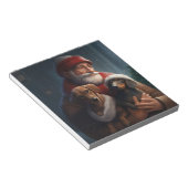 Dachshund met sinterklaas feestelijke kerst notitieblok (Schuin)