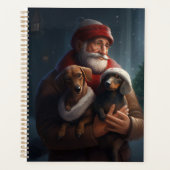 Dachshund met sinterklaas feestelijke kerst planner (Voorkant)