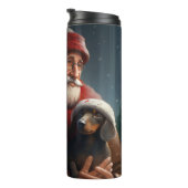 Dachshund met sinterklaas feestelijke kerst thermosbeker (Geroteerd rechts)