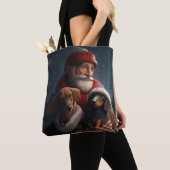 Dachshund met sinterklaas feestelijke kerst tote bag (Dichtbij)