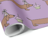 Dachshund met snijtaart cadeaupapier (Rol Hoek)