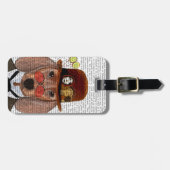 Dachshund met Steampunk Bowler Pet Bagagelabel (Voorkant horizontaal)