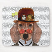 Dachshund met Steampunk Bowler Pet Muismat (Voorkant)