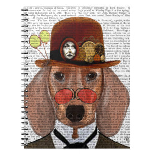Dachshund met Steampunk Bowler Pet Notitieboek