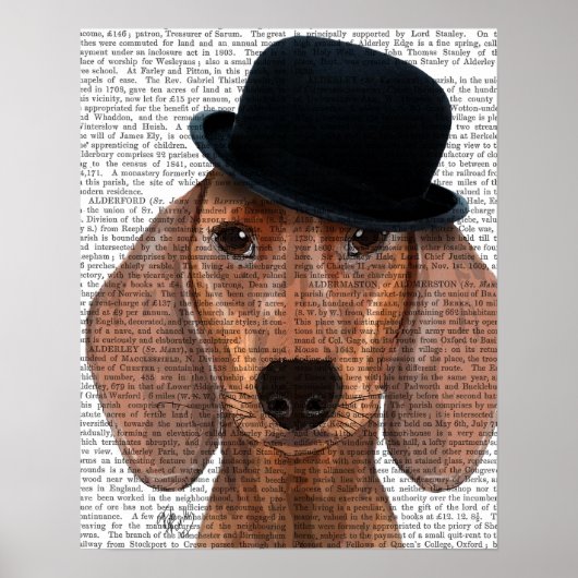 Dachshund met Steampunk Bowler Pet Poster (Voorkant)