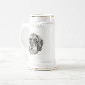 Dachshund met wirespeed bierpul (Voorkant links)