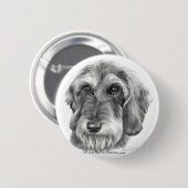 Dachshund met wirespeed ronde button 5,7 cm (Voorkant /achterkant)