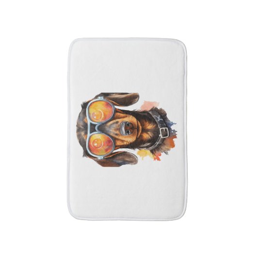 Dachshund met zonnebril badmat (Voorkant Verticaal)
