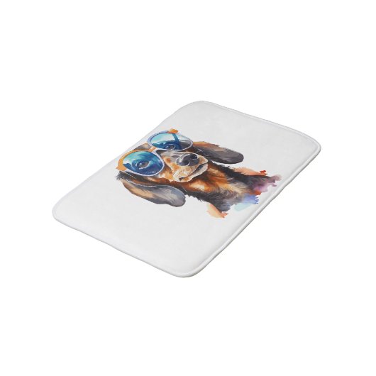 Dachshund met zonnebril badmat (Gekanteld)