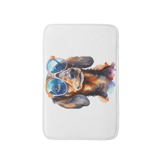 Dachshund met zonnebril badmat (Voorkant Verticaal)