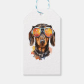 Dachshund met zonnebril cadeaulabel (Voorkant)
