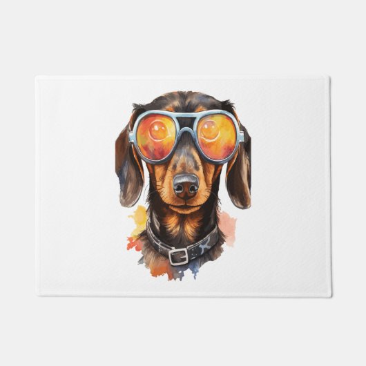 Dachshund met zonnebril deurmat (Voorkant)