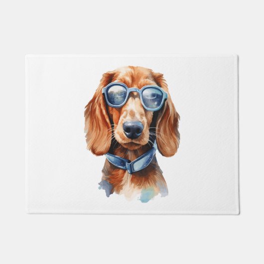 Dachshund met zonnebril deurmat (Voorkant)