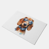 Dachshund met zonnebril deurmat (Schuin)