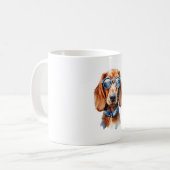 Dachshund met zonnebril koffiemok (Voorkant links)